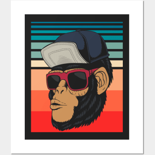 Cool Chimp Monkey Head Posters and Art